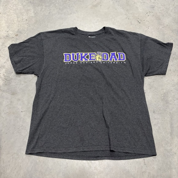 James Madison University Champion Men's Duke Dad T-shirt Gray Short Sleeve Sz XL - Picture 1 of 6